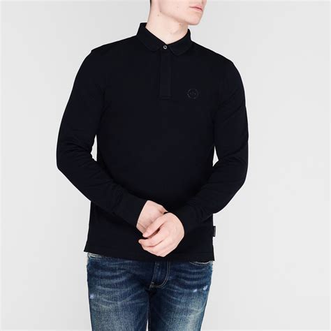 armani long sleeve polo|armani exchange long sleeve polo.